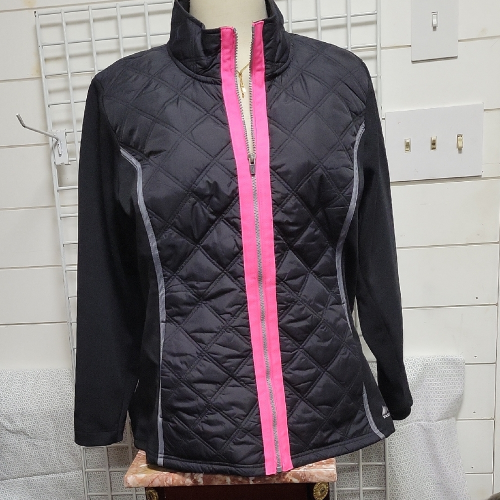 RBX Black and Pink Quilted Puffer Jacket 295